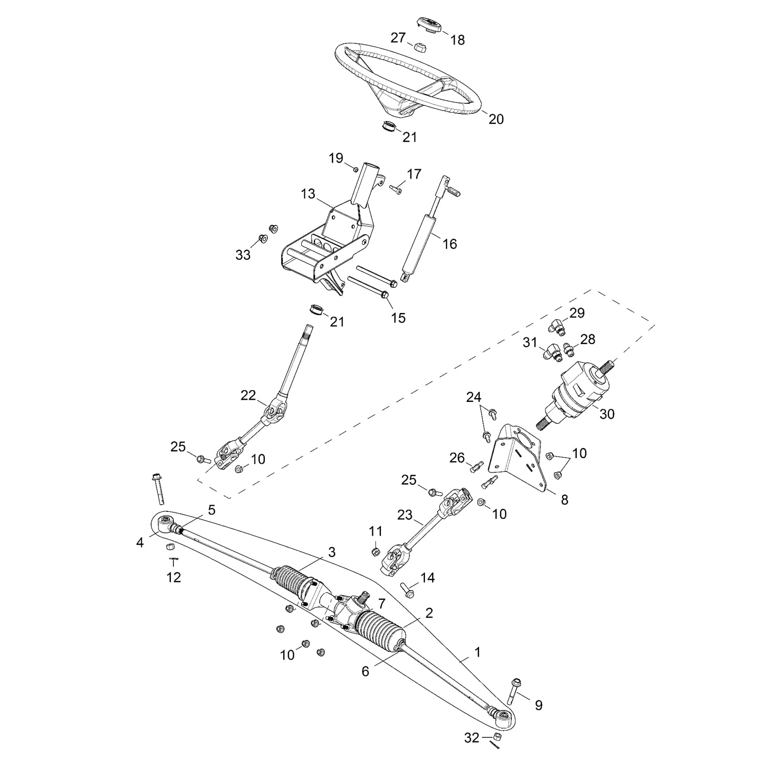 Polaris Steering Gear Box Rack and Pinion Assembly for Specific RANGER XP 1000, XP 900, BRUTUS, Including CREW, Diesel, EPS Models and More, Durable Design, Perfect Fit, Engineered to Last - 1823902
