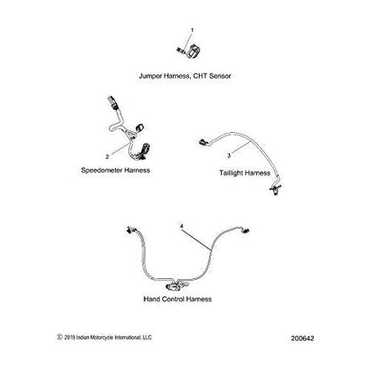 Indian Motorcycle Taillight Harness, 5 mm, Genuine OEM Part 2413674, Qty 1