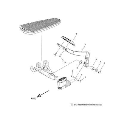 Polaris Indian Motorcycle Brake Lever Assembly, Flat Black, Genuine OEM Part 1019864-463, Qty 1