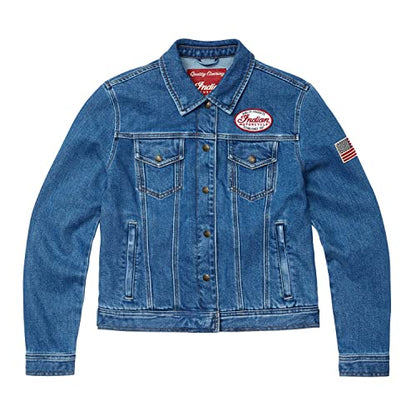 Indian Motorcycle Women's Denim Jacket, Blue - S - 286284502