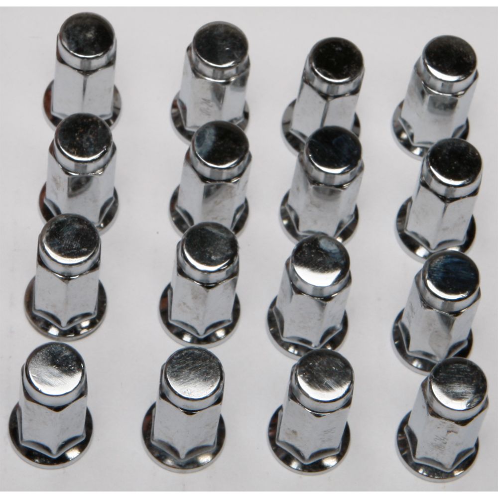 16/Pk 3/8" 24 Flat Base Chrome Lug Nuts