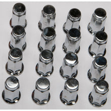 16/Pk 3/8" 24 Flat Base Chrome Lug Nuts