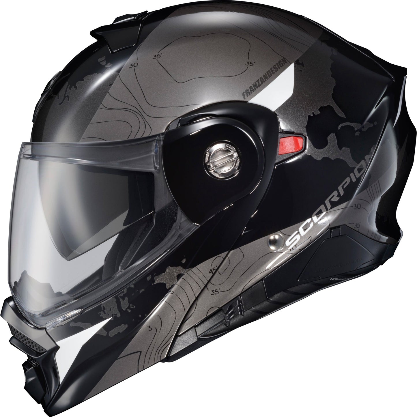 Exo At960 Modular Helmet Topographic Black/White Lg
