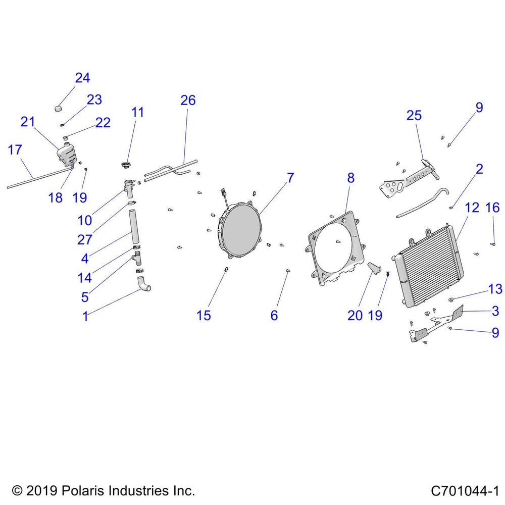 
                      
                        Polaris RZR Radiator Core Assembly, Genuine OEM Part 1240444, Qty 1
                      
                    