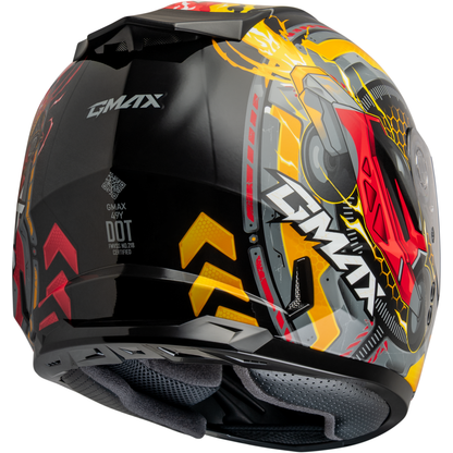 Gm 49y Charge Helmet Black/Red/Yellow Ys