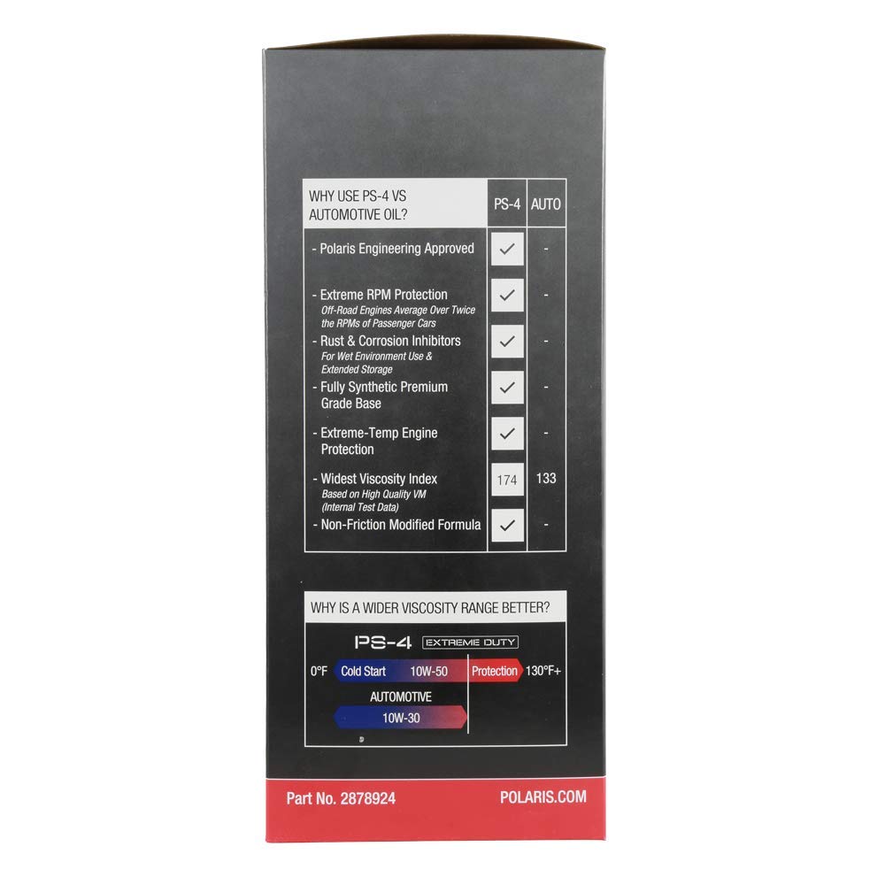 
                      
                        Polaris Ranger Full Synthetic Oil Change Kit, 2878924, 2 Quarts of PS-4 Extreme Duty Engine Oil and 1 Oil Filter
                      
                    
