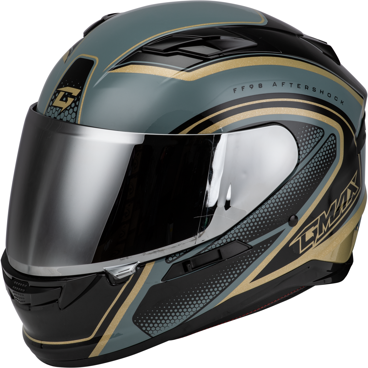 Ff 98 Aftershock Helmet Grey/Metallic Gold 2x