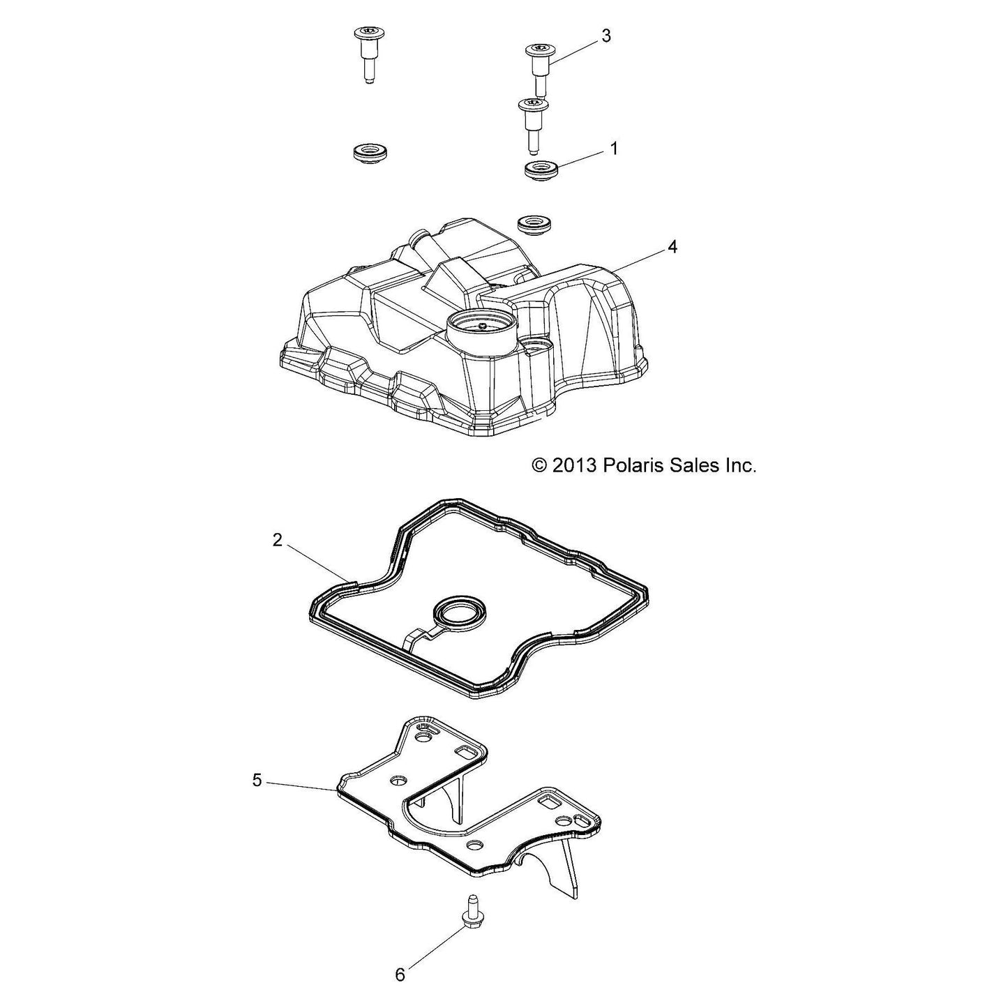 Polaris GEM Valve Cover with Fitting Assembly, Genuine OEM Part 1205198, Qty 1