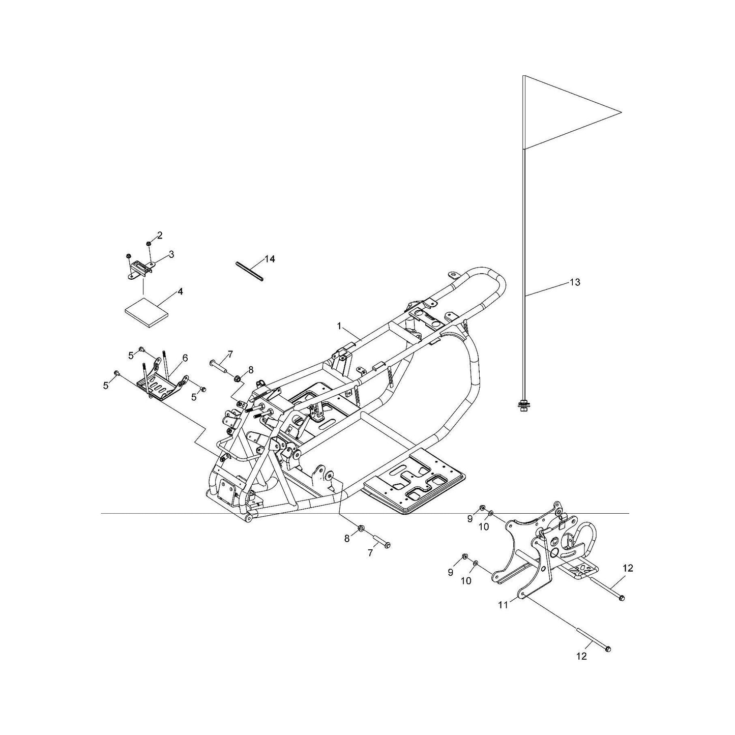 Polaris ATV Swing Arm, Rear, Cloud Silver, Genuine OEM Part 0453408-385, Qty 1