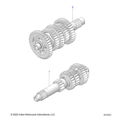 Indian Motorcycle Input Shaft Assembly, Genuine OEM Part 1333633, Qty 1