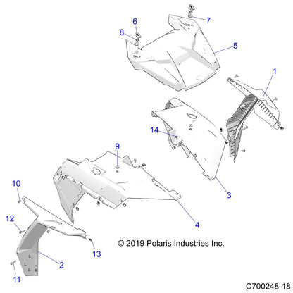 Polaris RZR FENDER-FR,PNTD,LH,MIL TAN [R99AZ][R99BZ], Genuine OEM Part 5454653-686, Qty 1