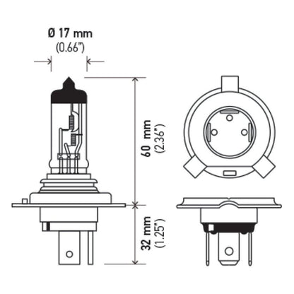 Hella H4 12V 130/90W Halogen Headlight Bulb - Universal