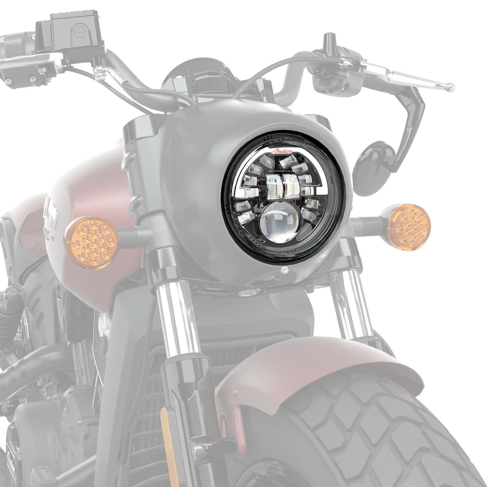 
                      
                        Indian Motorcycle Pathfinder Adaptive 5.75 LED Headlights High and Low Beam for Scout, Scout Bobber, Scout Rogue, Scout Sixty Models and More, Gloss Black, 15 Individual Beams - 2884996-266
                      
                    