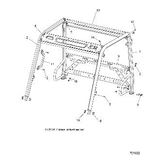 Polaris Ranger Cab Frame Weld, Left, Matte Black, Genuine OEM Part 1022534-458, Qty 1