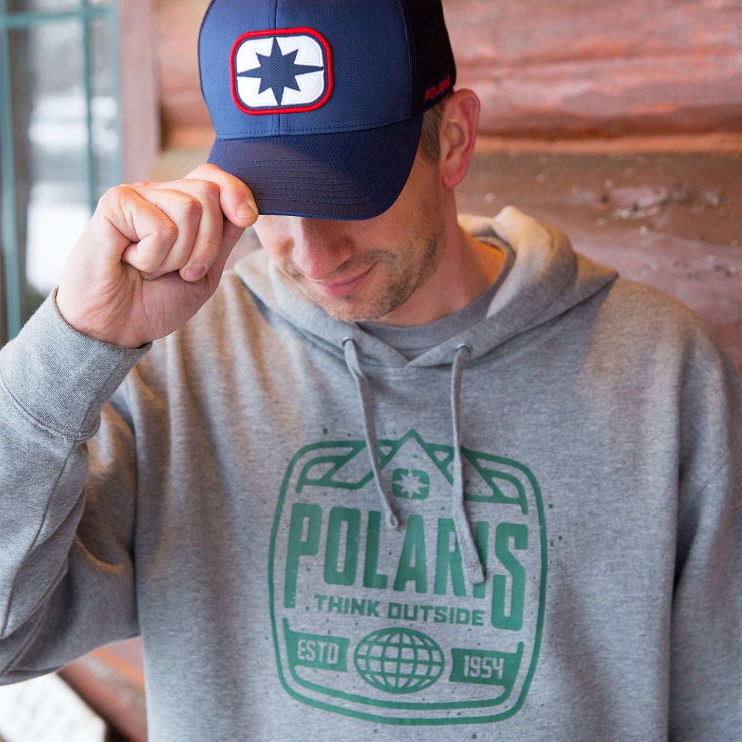 Polaris ATV Ellipse Patch Trucker Hat Navy/Red