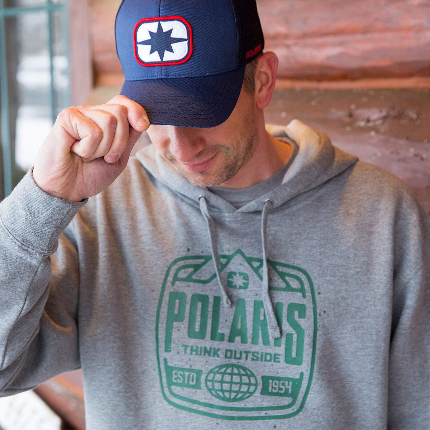 Polaris ATV Ellipse Patch Trucker Hat Navy/Red