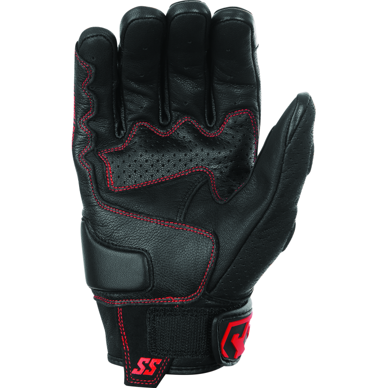 Speed and Strength Twist of Fate Leather Gloves Black/Red - Small