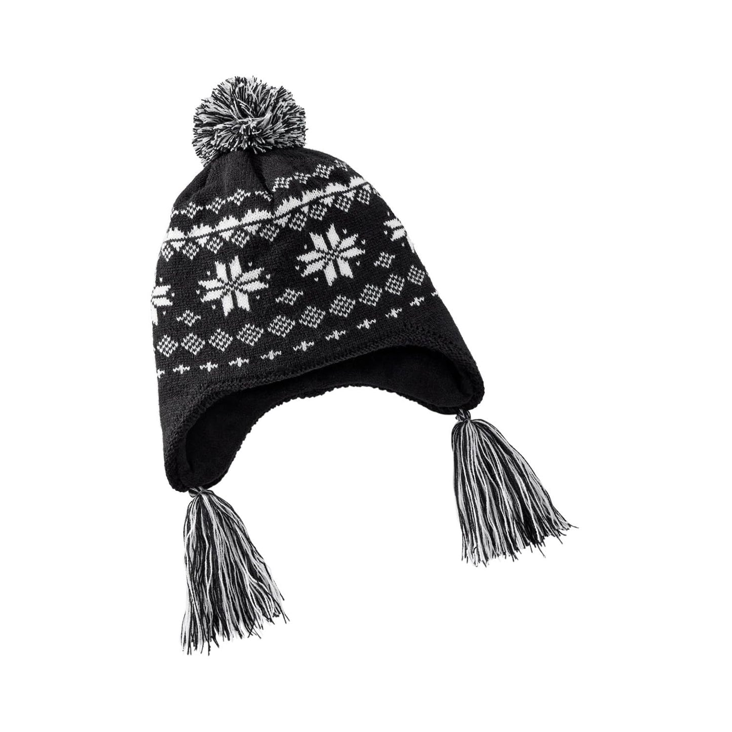 Polaris Off Road Women's Fair Isle Tassel Beanie, Black & White