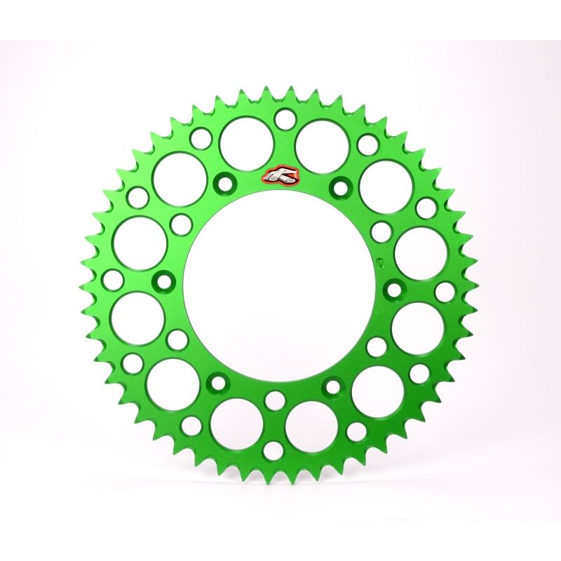 Renthal 20-22 Kawasaki KLX300R Rear Grooved Sprocket - Green 520-50P Teeth