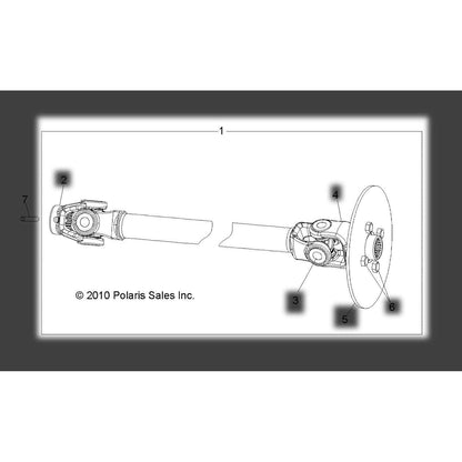 Polaris Ranger Prop Shaft Assembly, Front, Genuine OEM Part 1332794, Qty 1