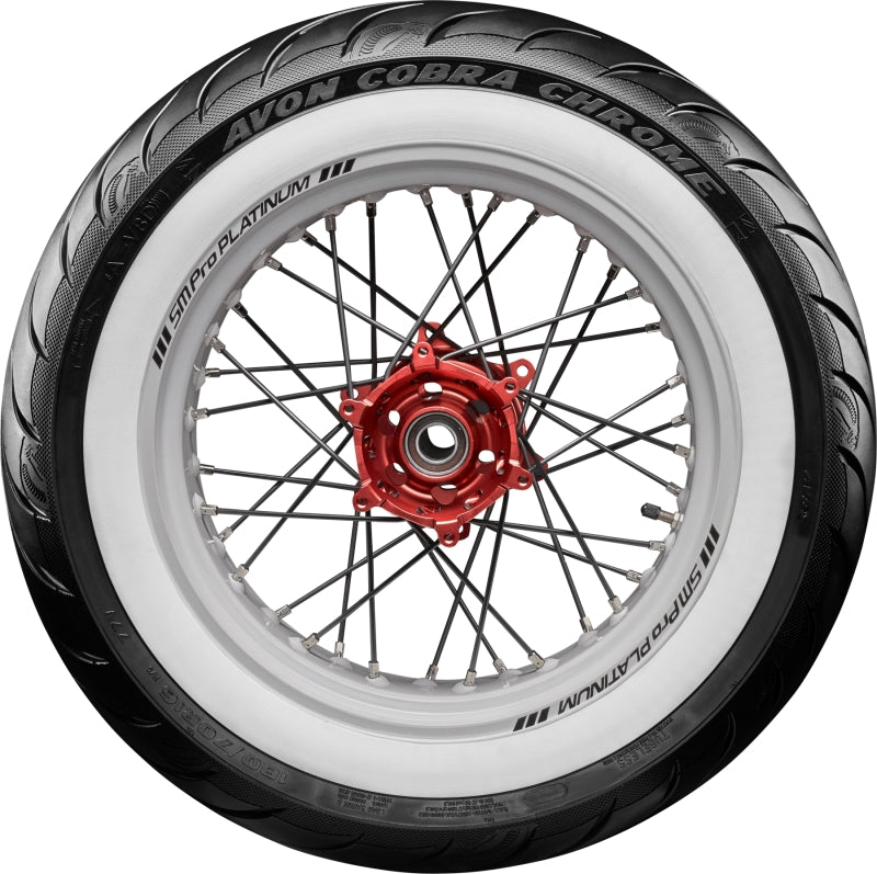 Avon Cobra Chrome AV92 White Sidewall Rear Tire - 180/70R16 77V 1DK