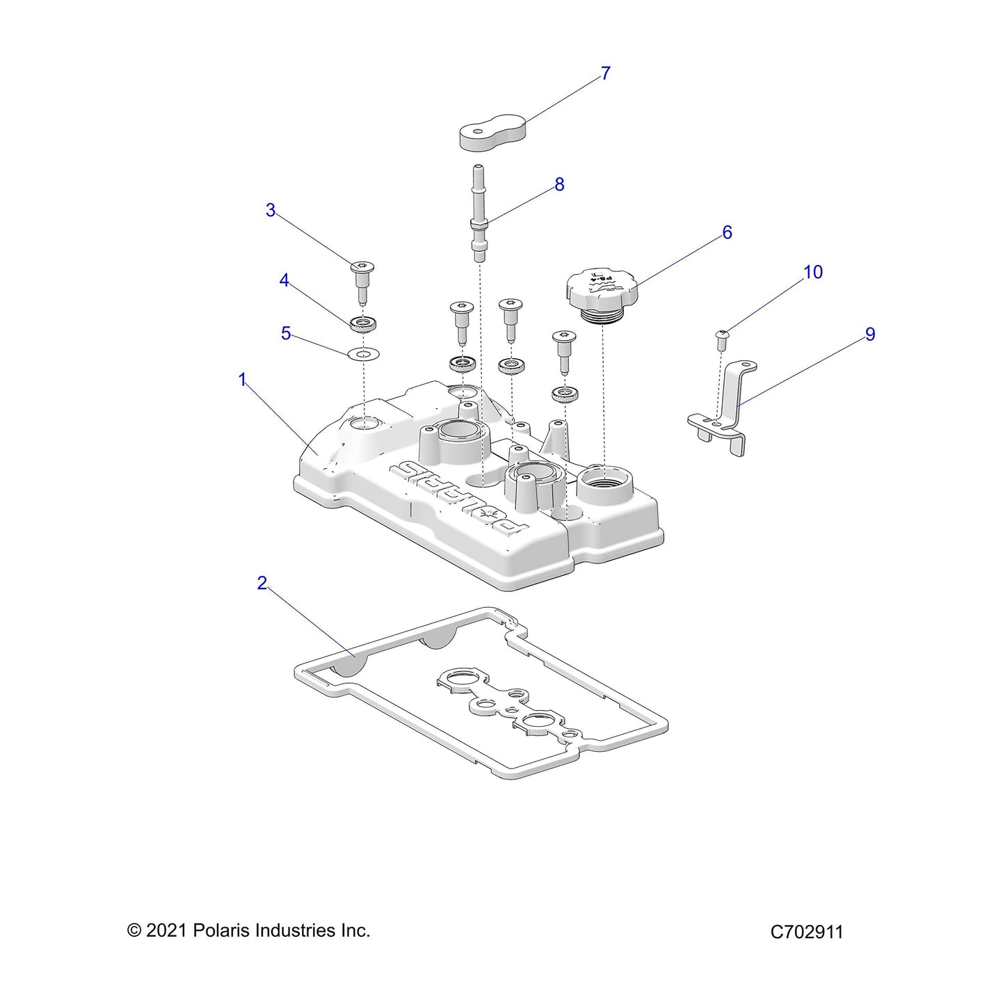 Polaris RZR Valve Cover Seal, Genuine OEM Part 5416711, Qty 1