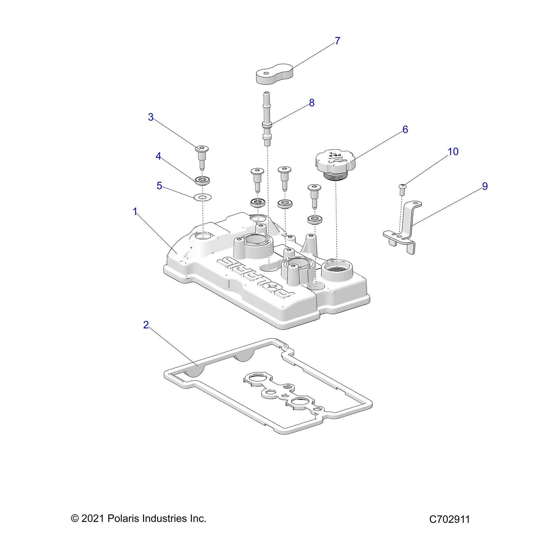 Polaris RZR Valve Cover Seal, Genuine OEM Part 5416711, Qty 1