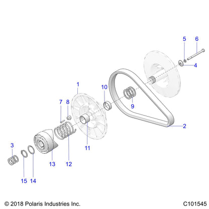 Polaris ATV Driven Clutch Assembly, 37-41, Black, Genuine OEM Part 1322960, Qty 1