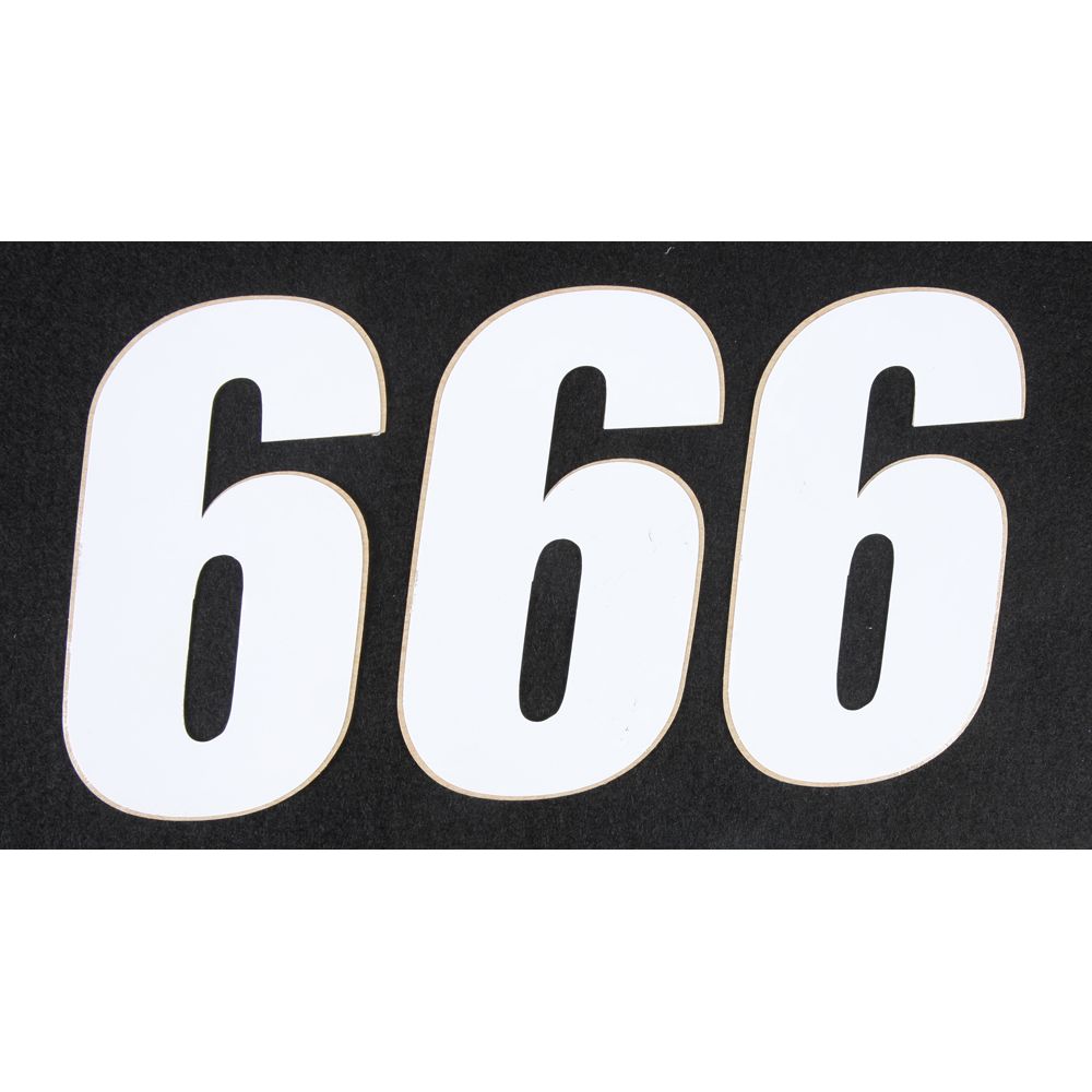 Number 6 White 4" 3/Pk