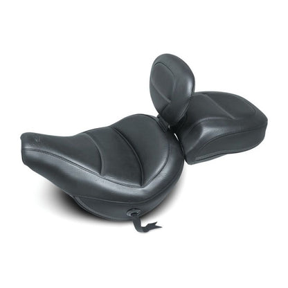 Mustang 18-21 Harley Heritage Classic Standard Deluxe Touring Solo Seat w/Driver Backrest - Black