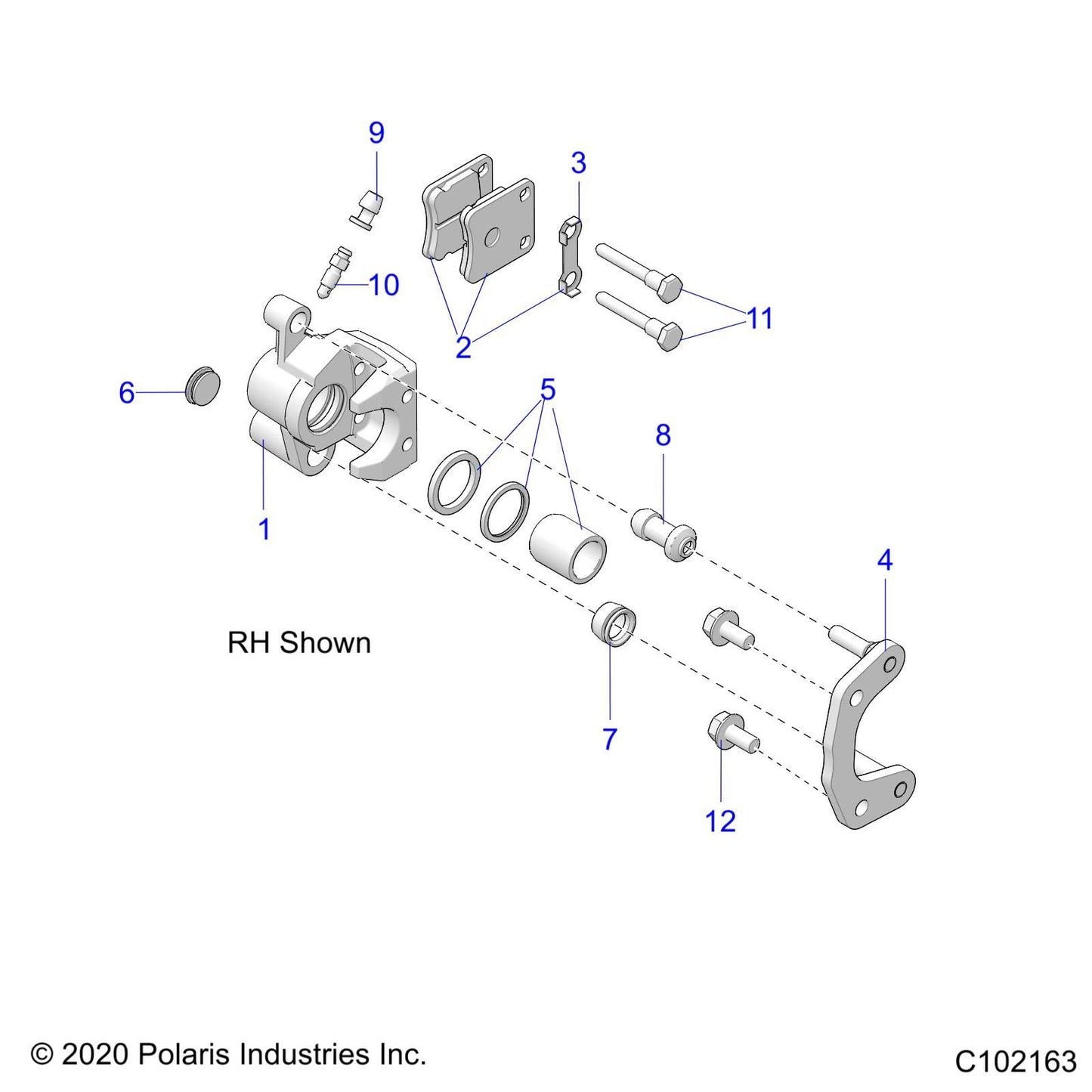 Polaris ATV Caliper Brake Assembly Mount, Right, Genuine OEM Part 1913591, Qty 1