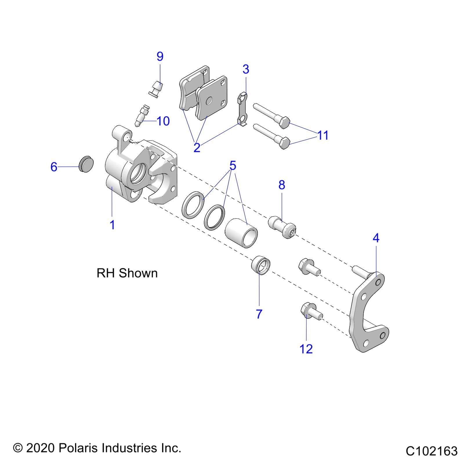 Polaris ATV Caliper Brake Assembly Mount, Right, Genuine OEM Part 1913591, Qty 1