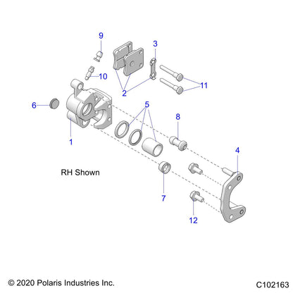 Polaris ATV Caliper Brake Assembly Mount, Right, Genuine OEM Part 1913591, Qty 1