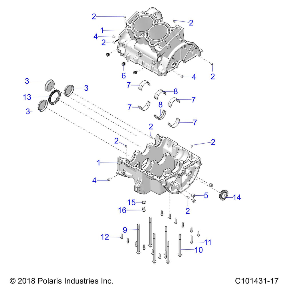 
                      
                        Polaris ATV Crankcase Kit 1204585, Genuine OEM Part 2204957, Qty 1
                      
                    
