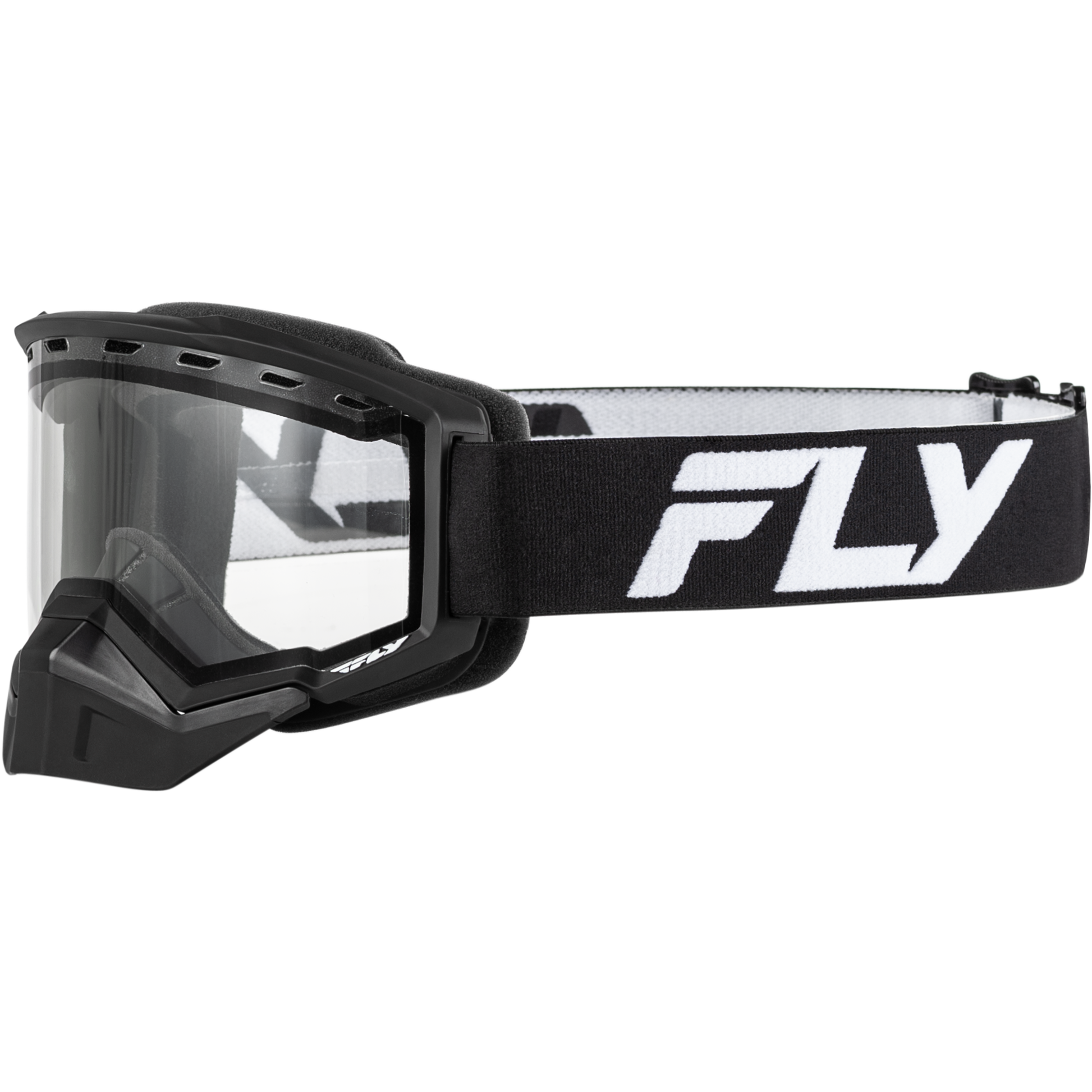 Yth Focus Snow Goggle Blk/Wht W/ Clear Lens