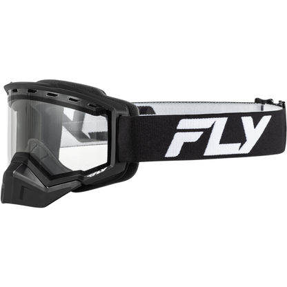 Yth Focus Snow Goggle Blk/Wht W/ Clear Lens