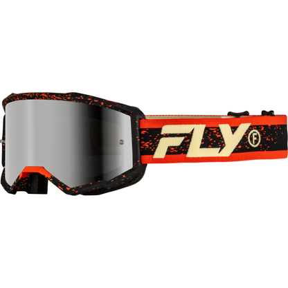 Yth Zone Goggle Blk/Red/Cream W/ Silver Mirror/Smoke Lens