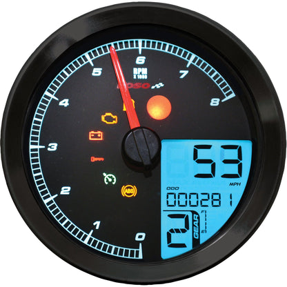 Speedo / Tach Blk Bezel Lcd Color Change Display
