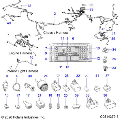 Polaris Slingshot Cover-MOLEX,MX150,12P,F,Clip, Genuine OEM Part 4019155, Qty 1