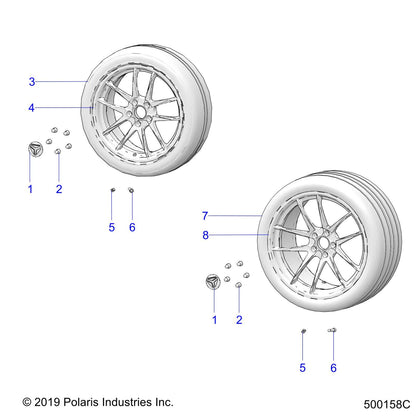 Polaris Slingshot Rim, Rear, 20 x 11, Satin Black, Genuine OEM Part 1522859-718, Qty 1