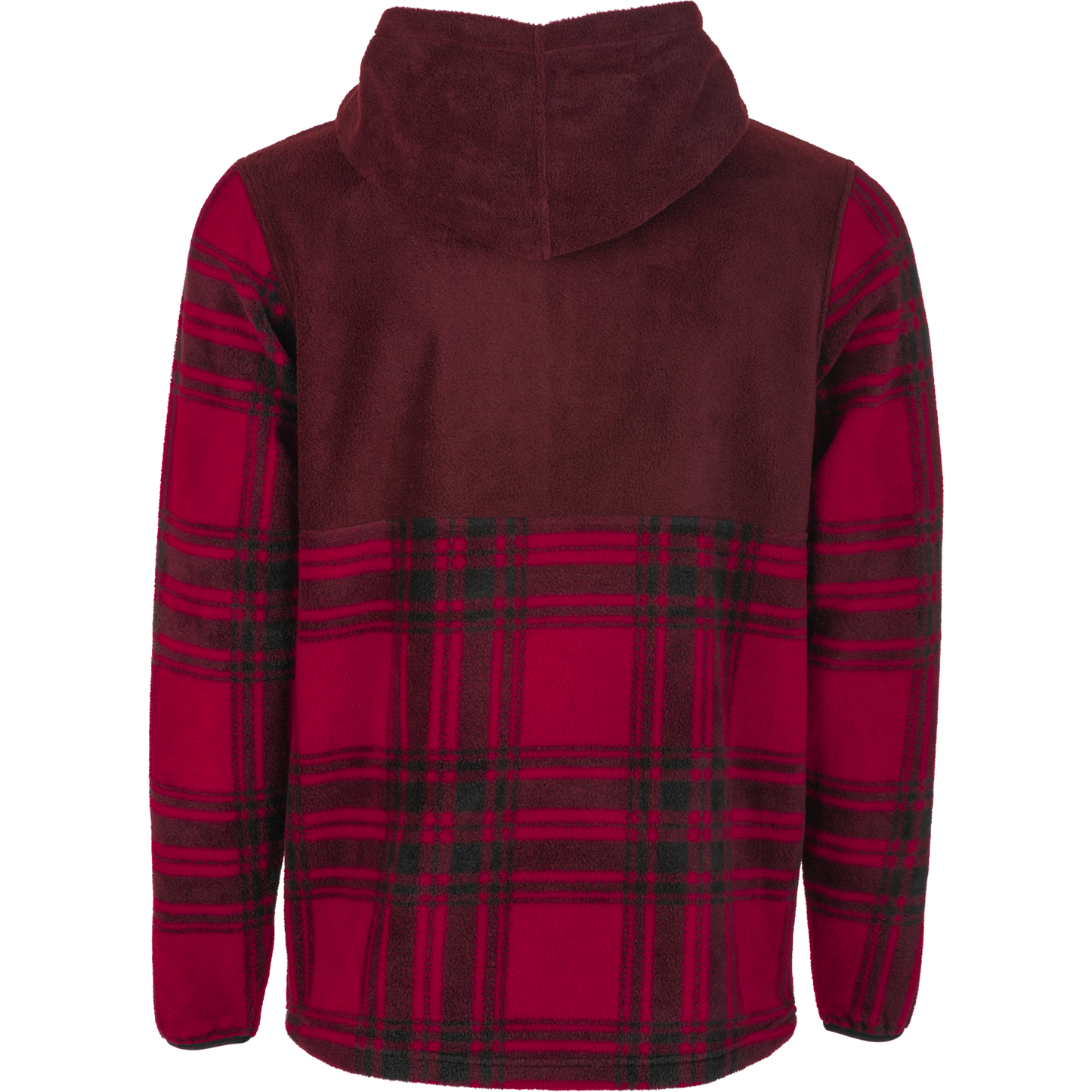 Fly Half Zip Pullover Hoodie Red Plaid Lg