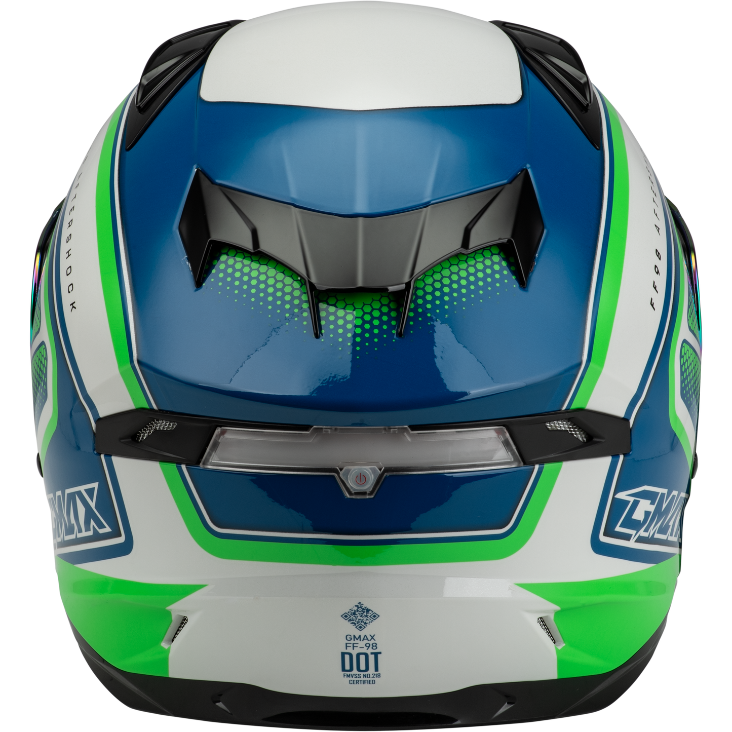 Ff 98 Aftershock Helmet White/Neon Green Md