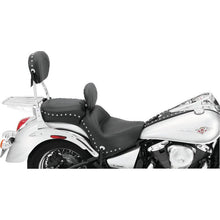 Mustang 06-21 Kawasaki Vulcan 900 Classic, Custom Touring 1PC Seat w/Driver Backrest Studs - Black