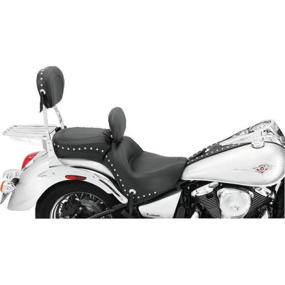 Mustang 06-21 Kawasaki Vulcan 900 Classic, Custom Touring 1PC Seat w/Driver Backrest Studs - Black