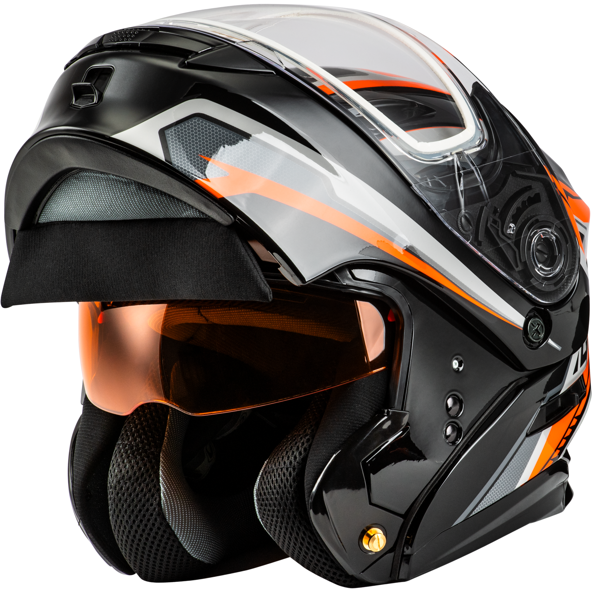 Md 01s Transistor Snow Helmet Orange/Black Sm