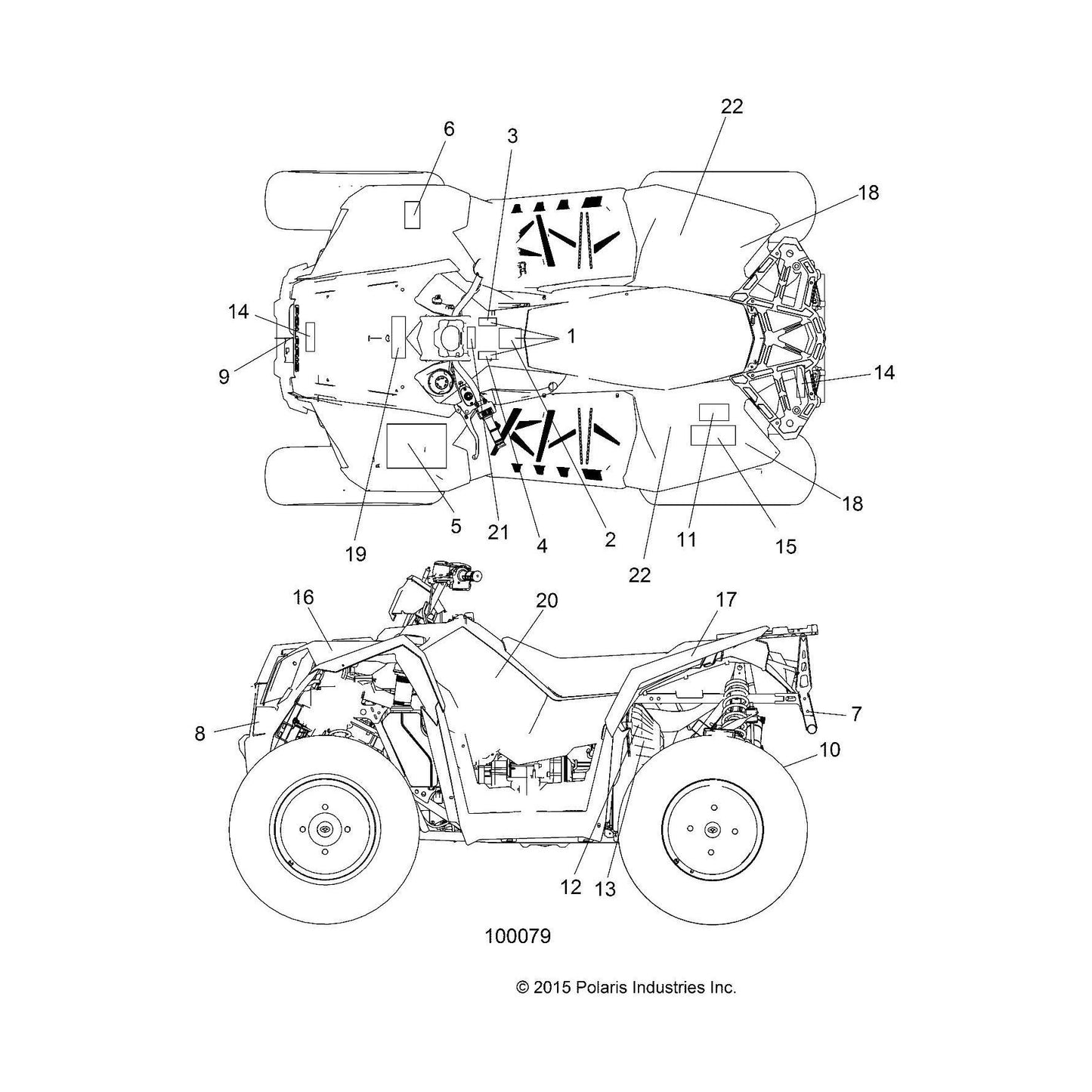 Polaris ATV Side Decal, Scrambler 1000 XP, Left, Genuine OEM Part 7179920, Qty 1