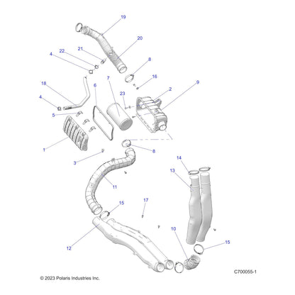 Polaris Ranger Airbox to Tunnel Hose, Genuine OEM Part 5416169, Qty 1