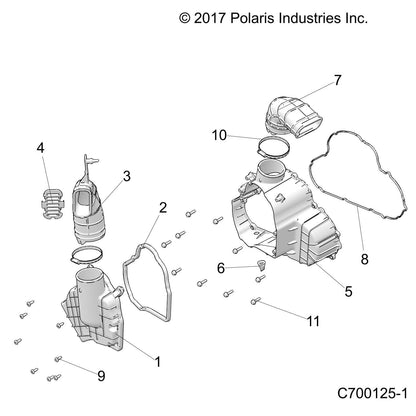 Polaris Ranger Alternator Inlet Duct, Genuine OEM Part 5416468, Qty 1