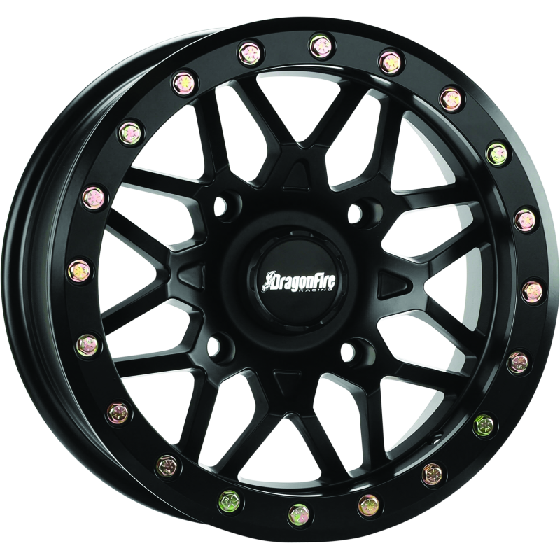 DragonFire Racing Typhon Wheel 15X10 4/137 5+5 +0 Machined Black