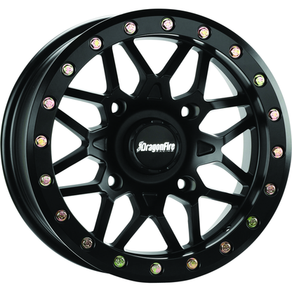 DragonFire Racing Typhon Wheel 15X10 4/137 5+5 +0 Machined Black